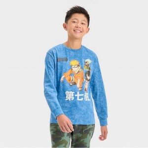 Blue Naruto Kids Long Sleeve Shirt Anime Art Class New NWT XS 4/5